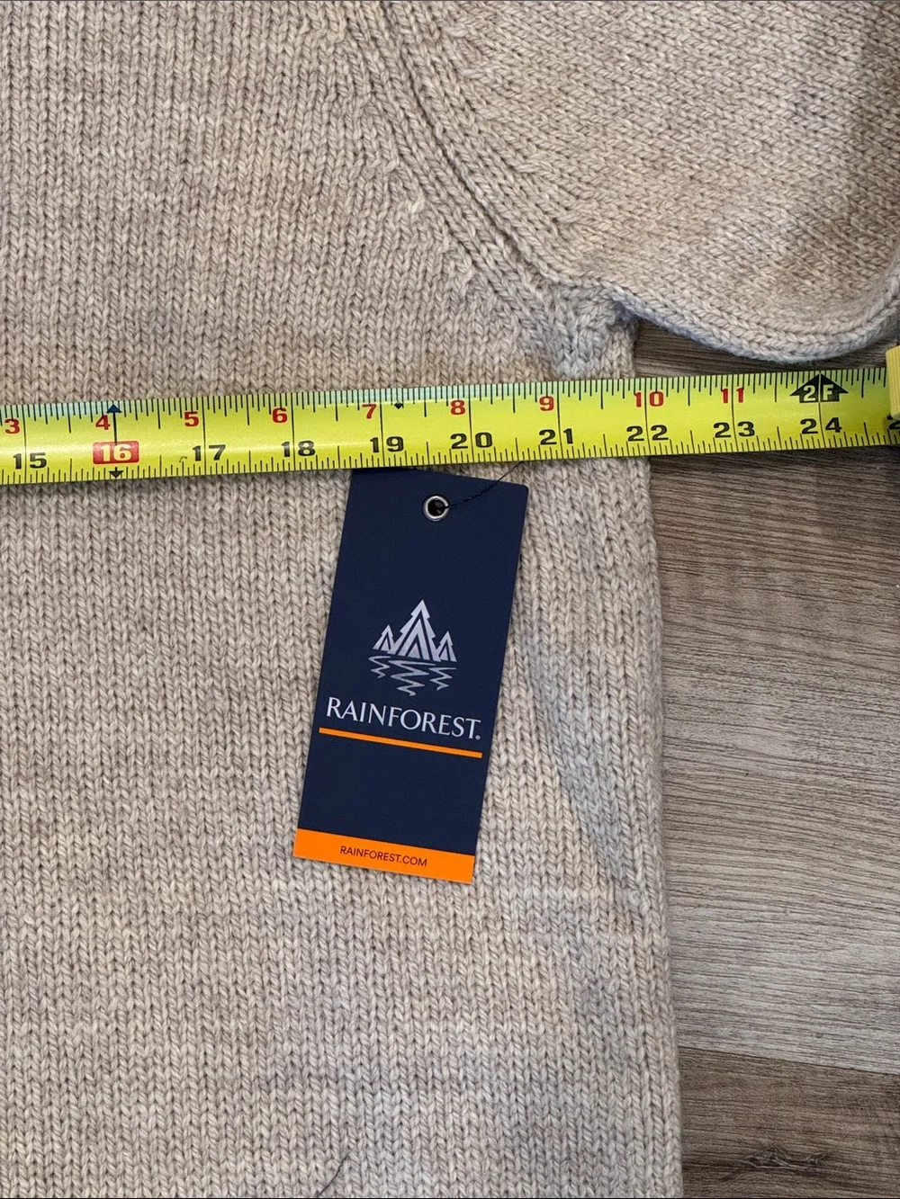 RAINFOREST Mont Tremblant Men’s Rib Knit Quarter-Zip Sweater Oatmeal RF3508
